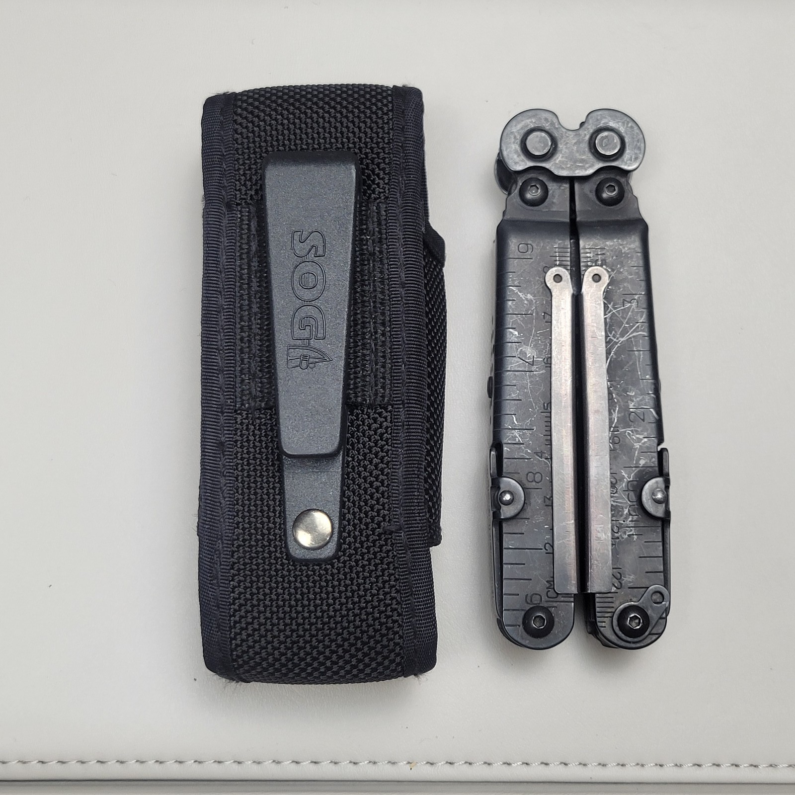 SOG PowerLock Multi-Tool Pliers Black Oxide Finish w/ Sheath B66N