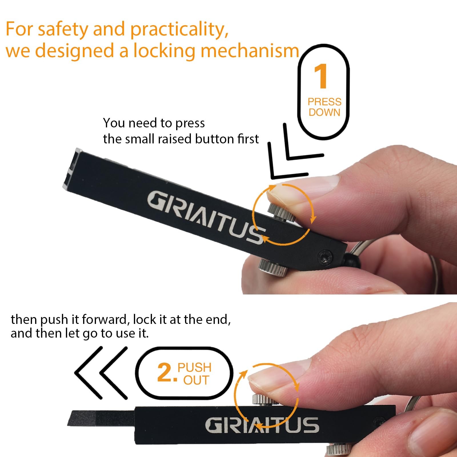 EDC Tweezers Precision Pocket Knife 2 in1 Keychain Multitool Knives Retractab…