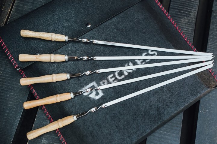 23″ Exclusive Handmade Camping Set of Skewers BBQ Grill 8pcs with soft case
