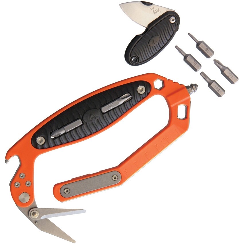 V NIVES CRAB Multi Tool Orange Aluminum And Black Rubber Handle MT18FRNPSWOR