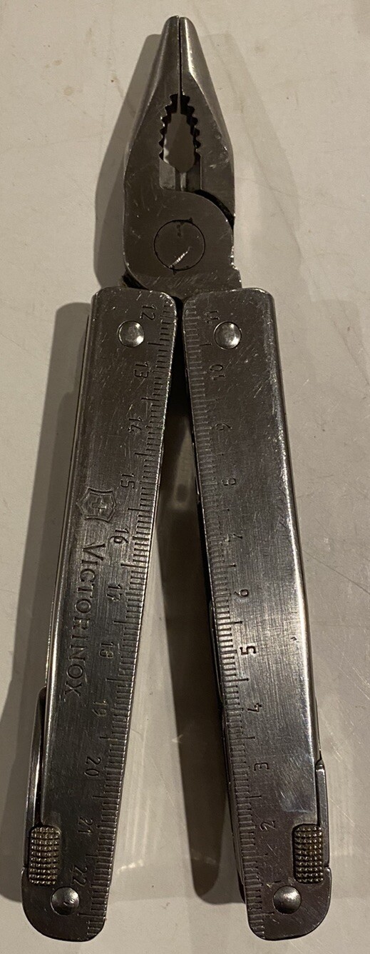 Vintage Very Rare 1997 VICTORINOX SWISS ARMY Multi-Tool,Silver,12 Tools, 56936