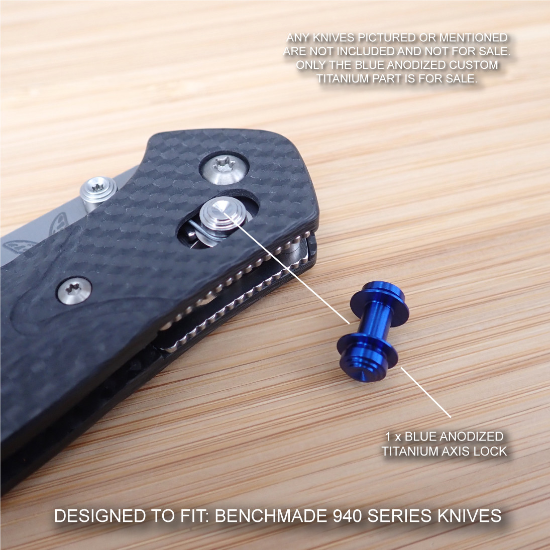 Benchmade 940-1 Osborne BLUE Anodized Custom Titanium Axis Lock Bar – No Knife