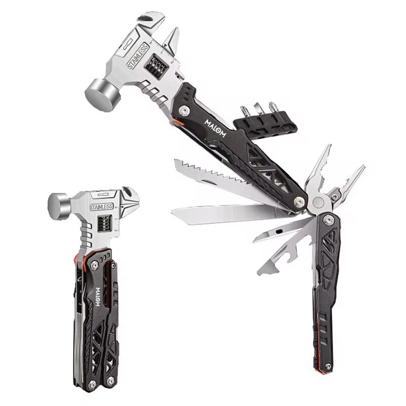 Best Gift Ultimate 18 in 1 Hammer Multitool–for Camping fixing screwdrivers saw