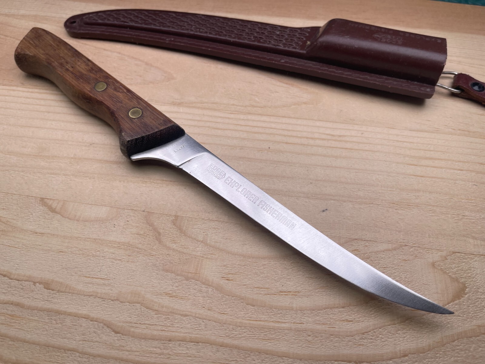 Edge Mark 440-A Explorer Fisherman 25-346 Knife w/Original Sheath Japan