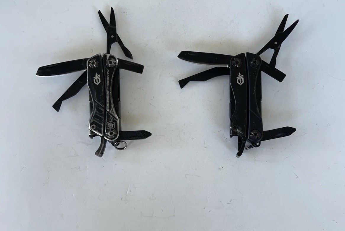Lot 2 Gerber Dime Mini Multitools, Black, Plain Edge, Scissors, Fast Shipping!!!