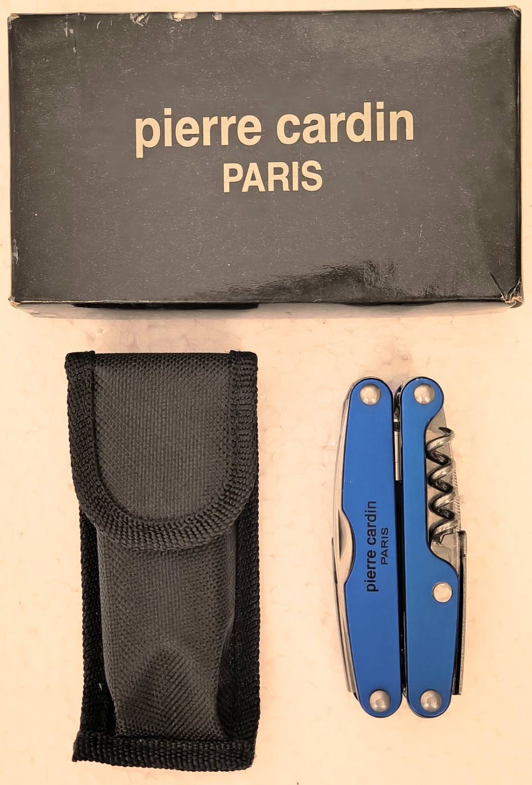 VERY RARE – PIERRE CARDIN PARIS MULTI UTILITY TOOL W/Sheath Leatherman?80s? 90s?