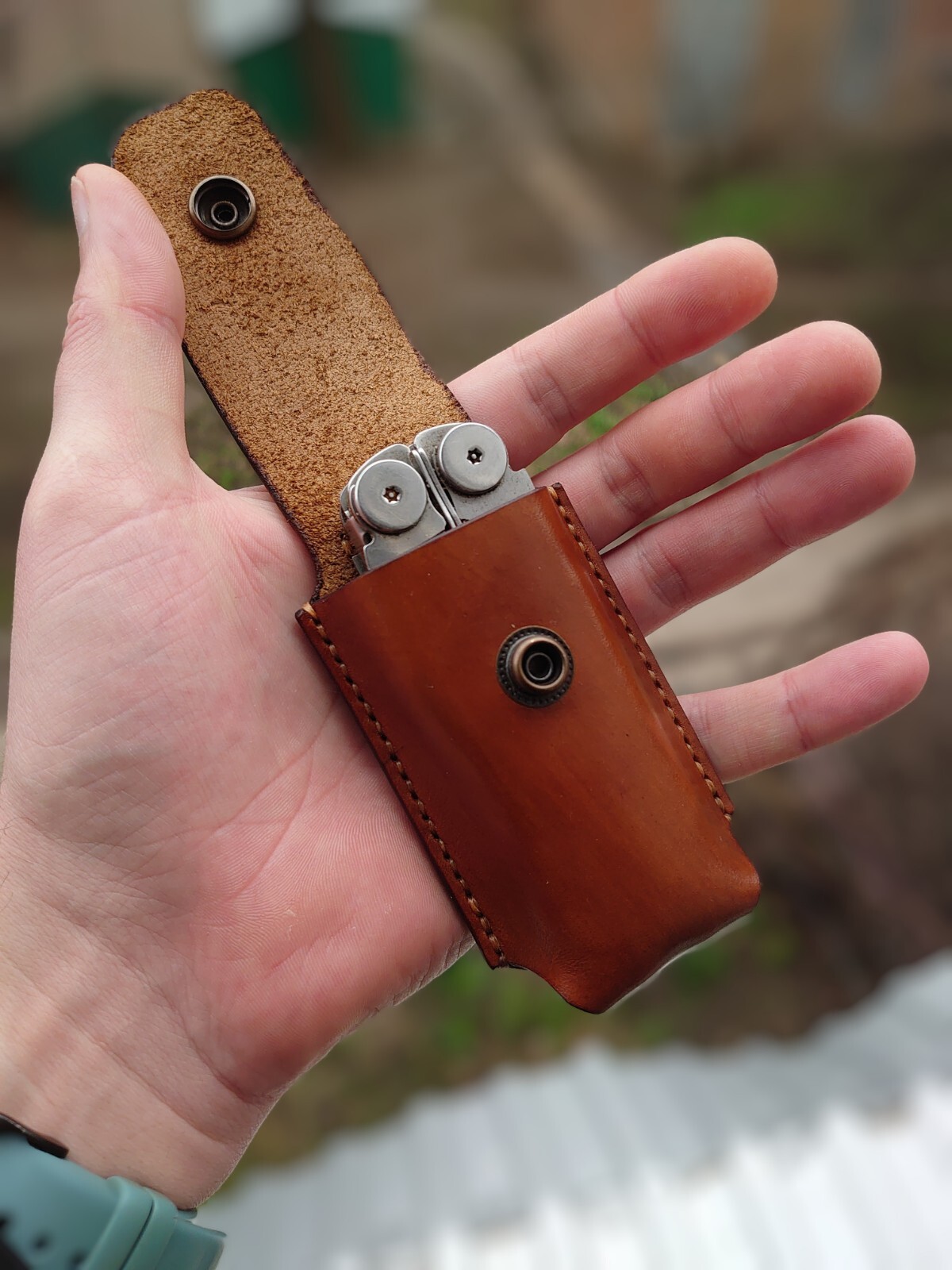 Brown Leather Sheath for Leatherman Wave / Charge /Belt clip