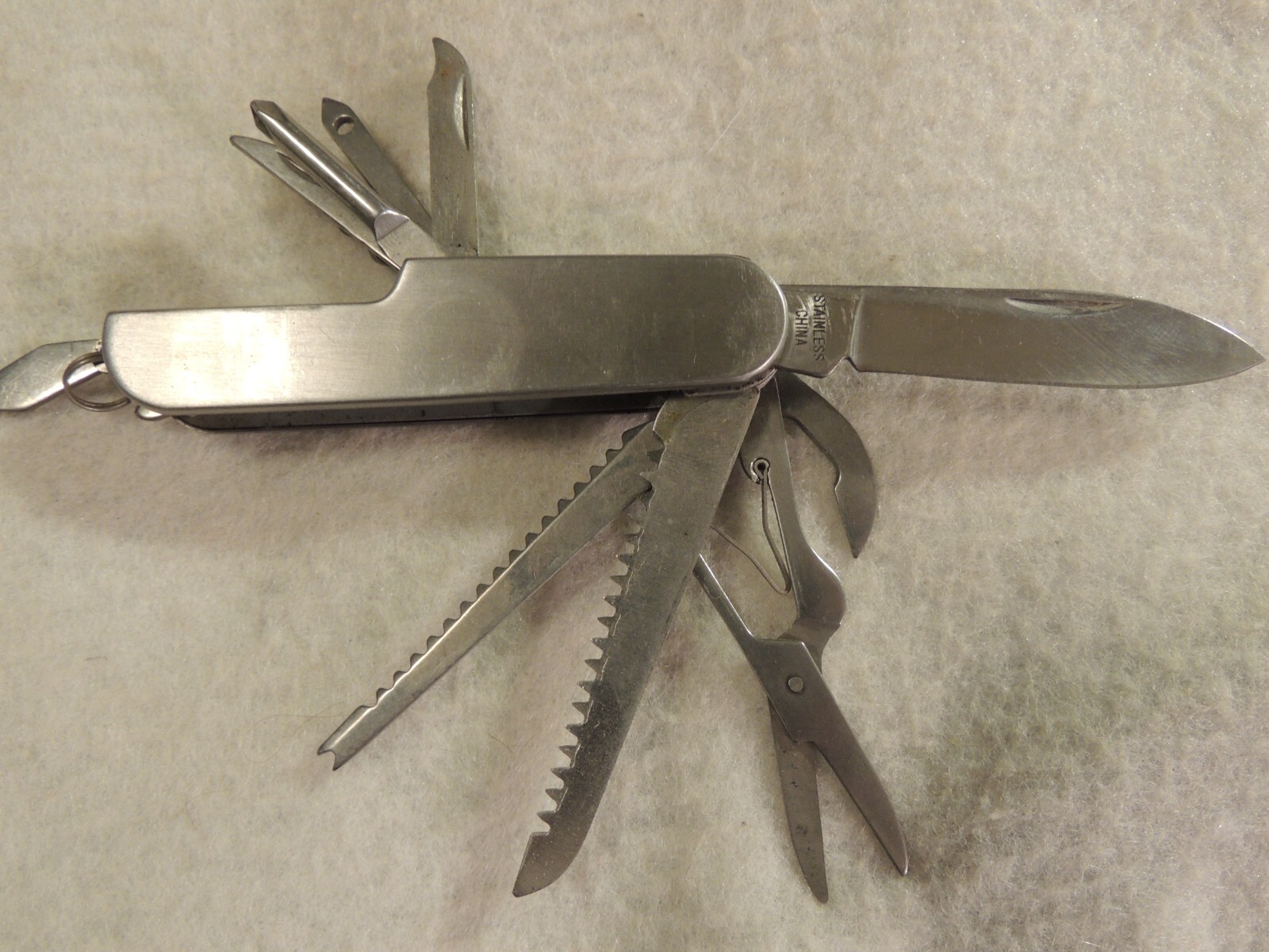Multi Tool Folding Pocket Knife 2.5″ Blade Stainless with Leather Belt Holder