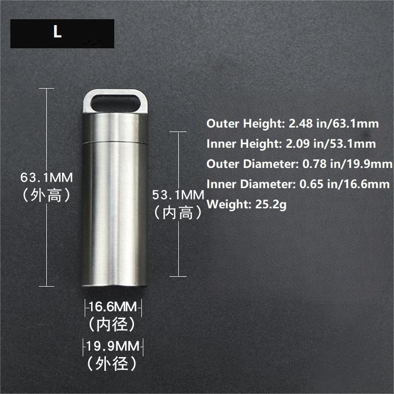 Waterproof Titanium Pill Holder Case Keychain Small Pill Box Container Organizer
