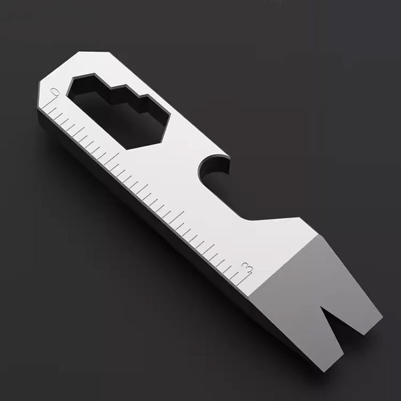 Mini Titanium Alloy Keychain Pry Bar EDC Crowbar Bottle Opener Wrench Multi Tool
