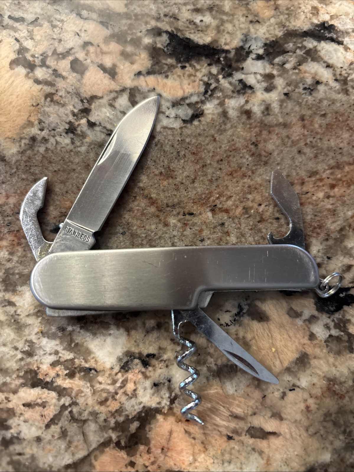 3.5” STAINLESS STEEL 5 MULTI FUNCTION MULTI TOOL FOLDING Knife Key Chain.