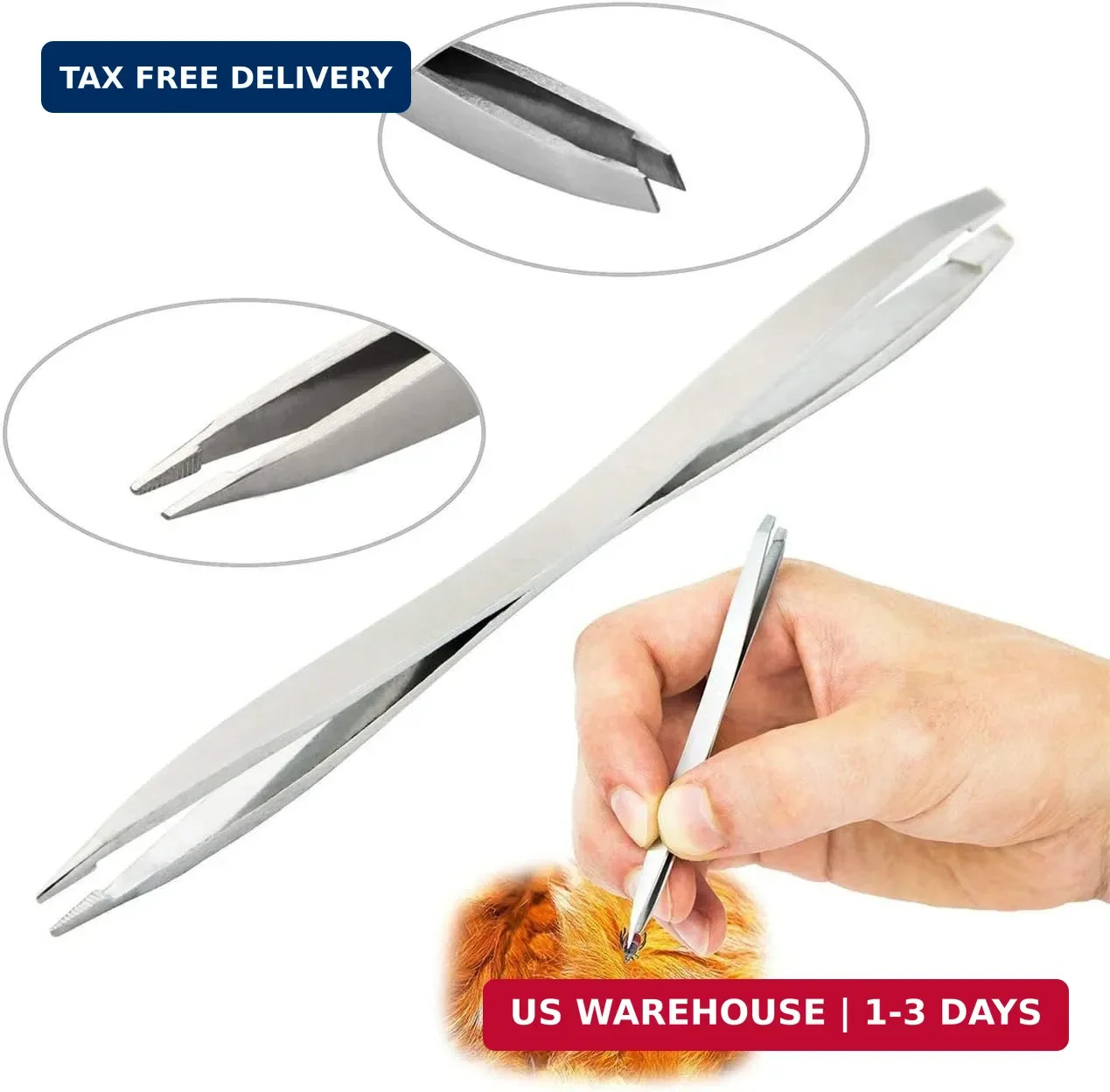 3 Pack Tick Remover Tool Set Stainless Steel Tick Remover Kit for Cats and Dogs