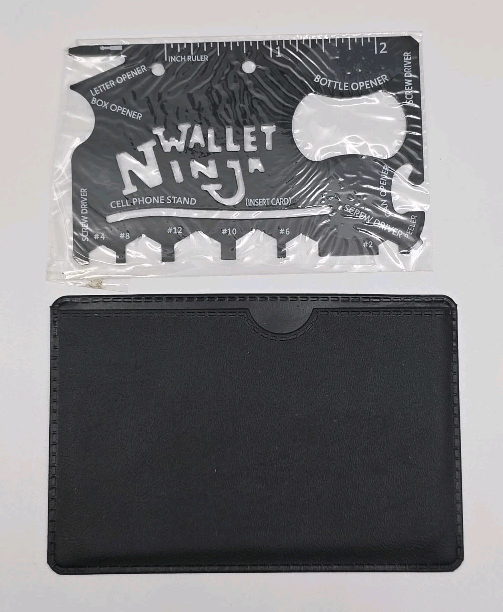 Wallet Ninja 18-in-1 Credit Card Multi-tool, EDC Card Knife & Carabiner