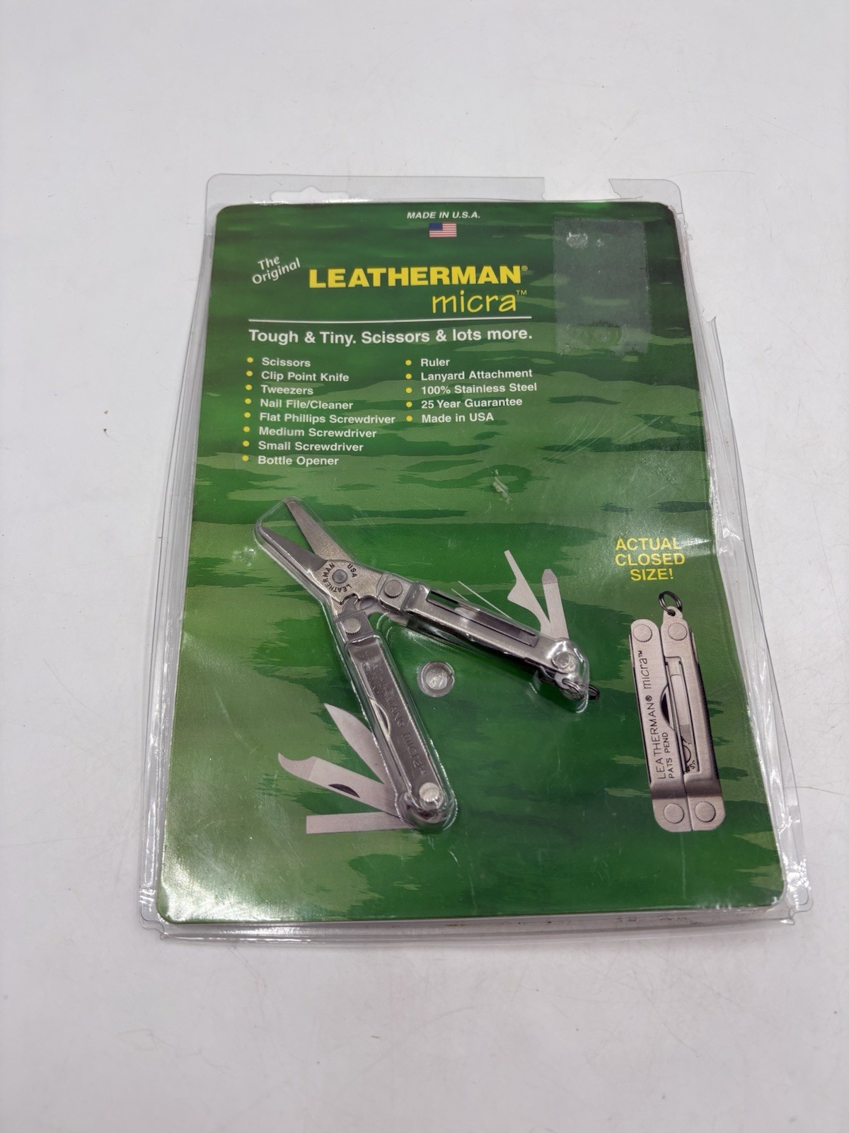 The Original Leatherman Micra Vintage 1996 Made in USA Open Package