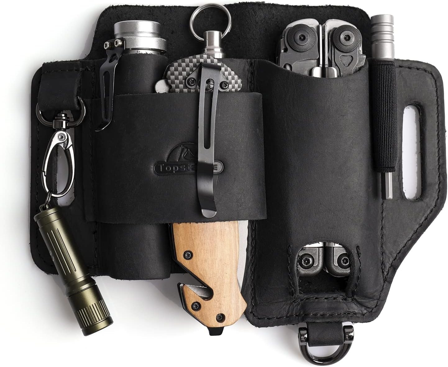 Leather EDC Belt Organizer for Multitools & Accessories