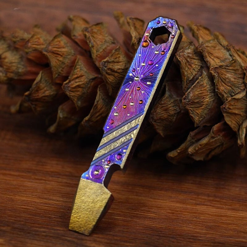 Titanium Alloy Meteorite Pry Bar Crowbar Bottle opener Wrench Outdoor EDC Tool