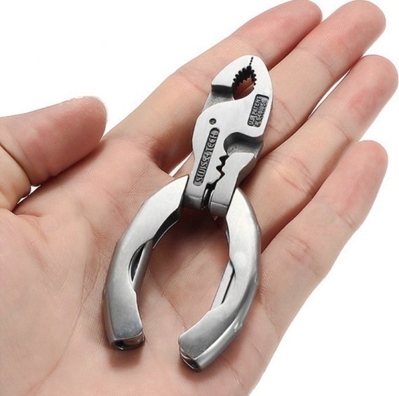 SWISS+TECH ST50016 Polished Stainless Steel 9-in-1 Micro Pocket Multitool NEW