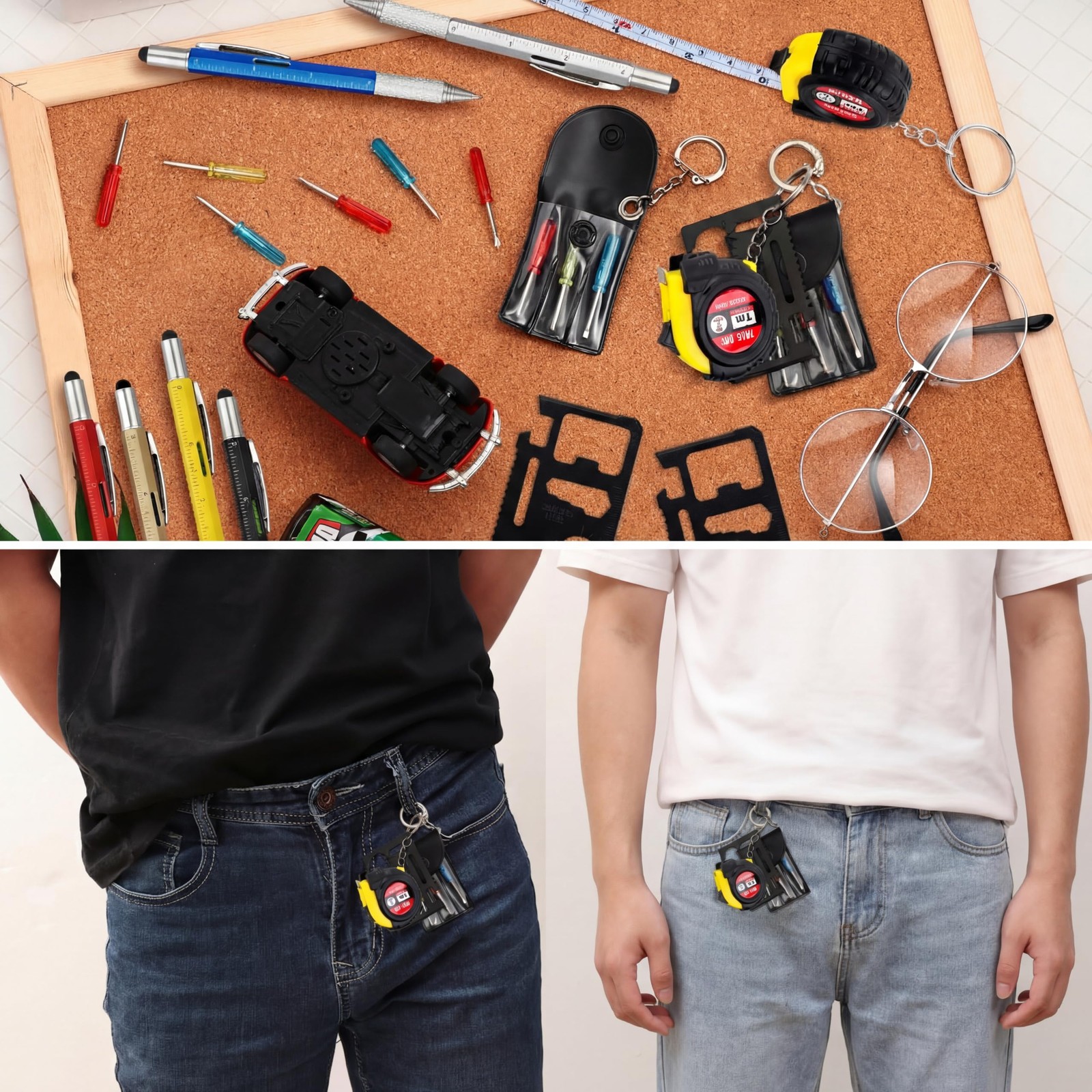 120 Pcs Mini Screwdriver Tape Keychain Set Multitool Pen Card Father’s Gifts Bul