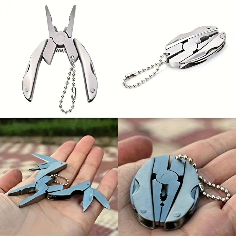 Stainless Steel Portable Multi-Tool Pliers Combo Knife Bit ScrewDriver Keychain