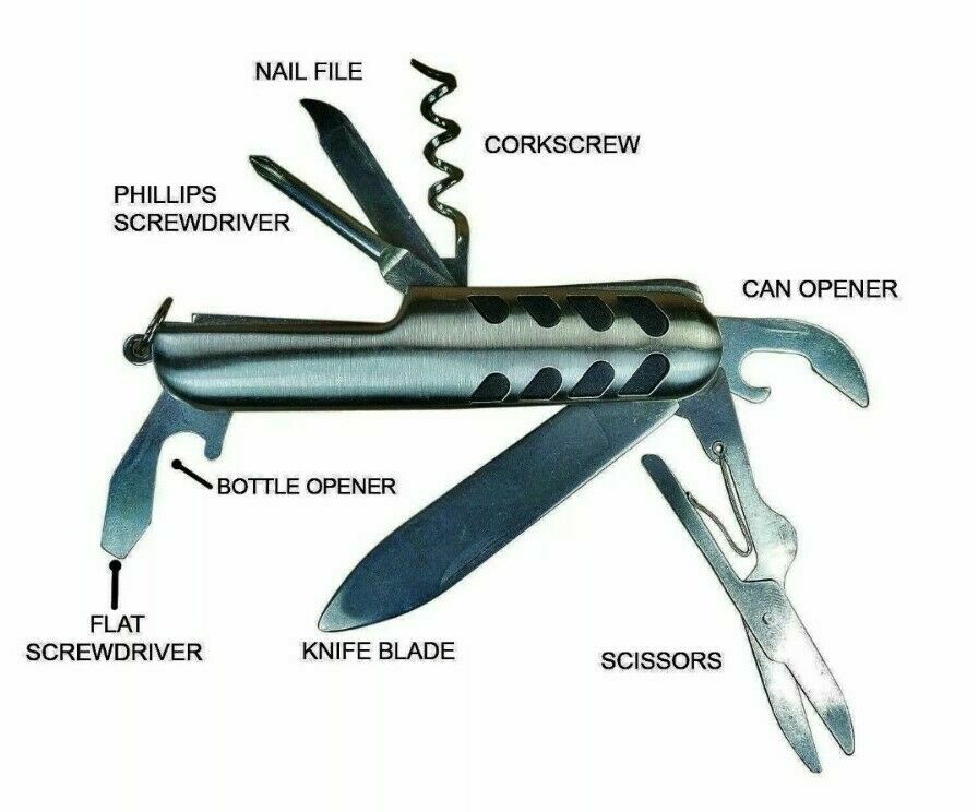 8-in-1 Multi-us Pocket Knife Couteau Tout-Usage 8-en-1