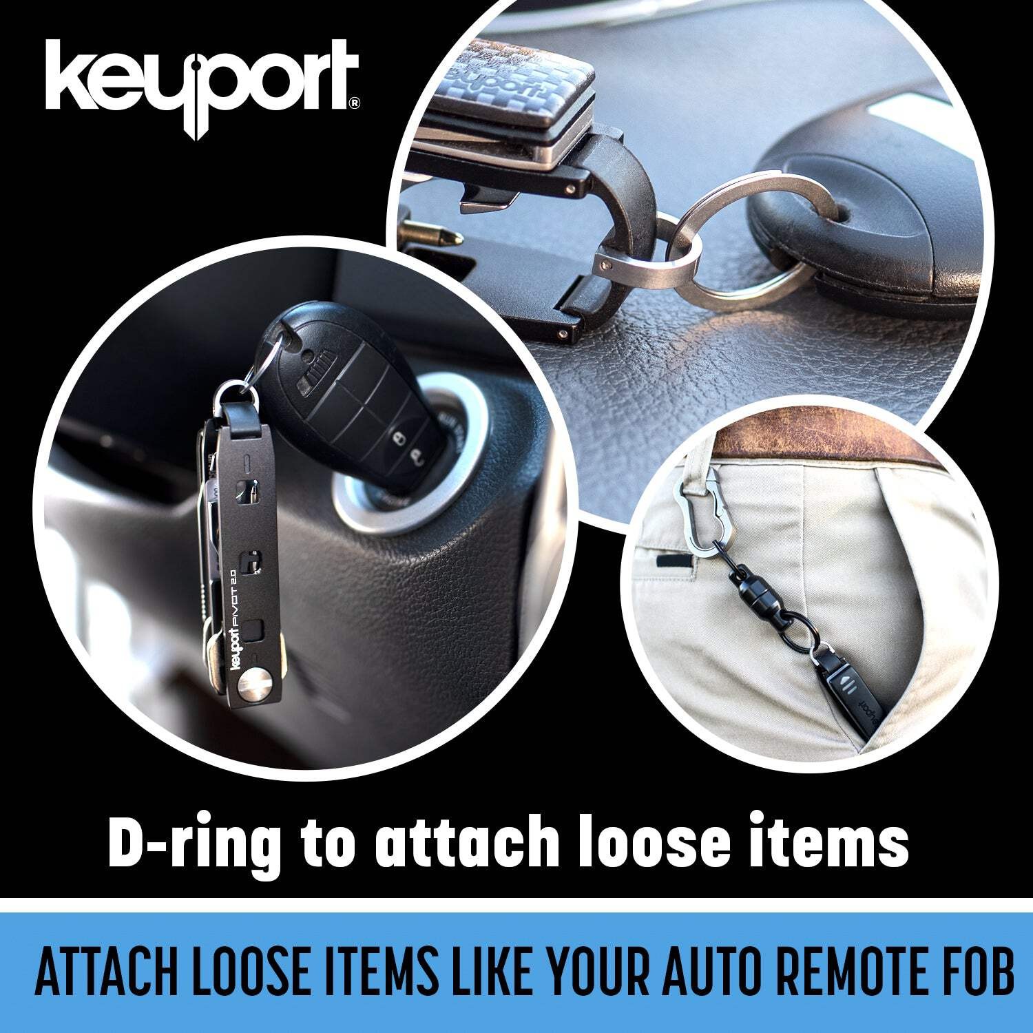 Keyport Pivot 2.0 – Aluminum Premium Key Organizer Keychain EDC Multi-Tool