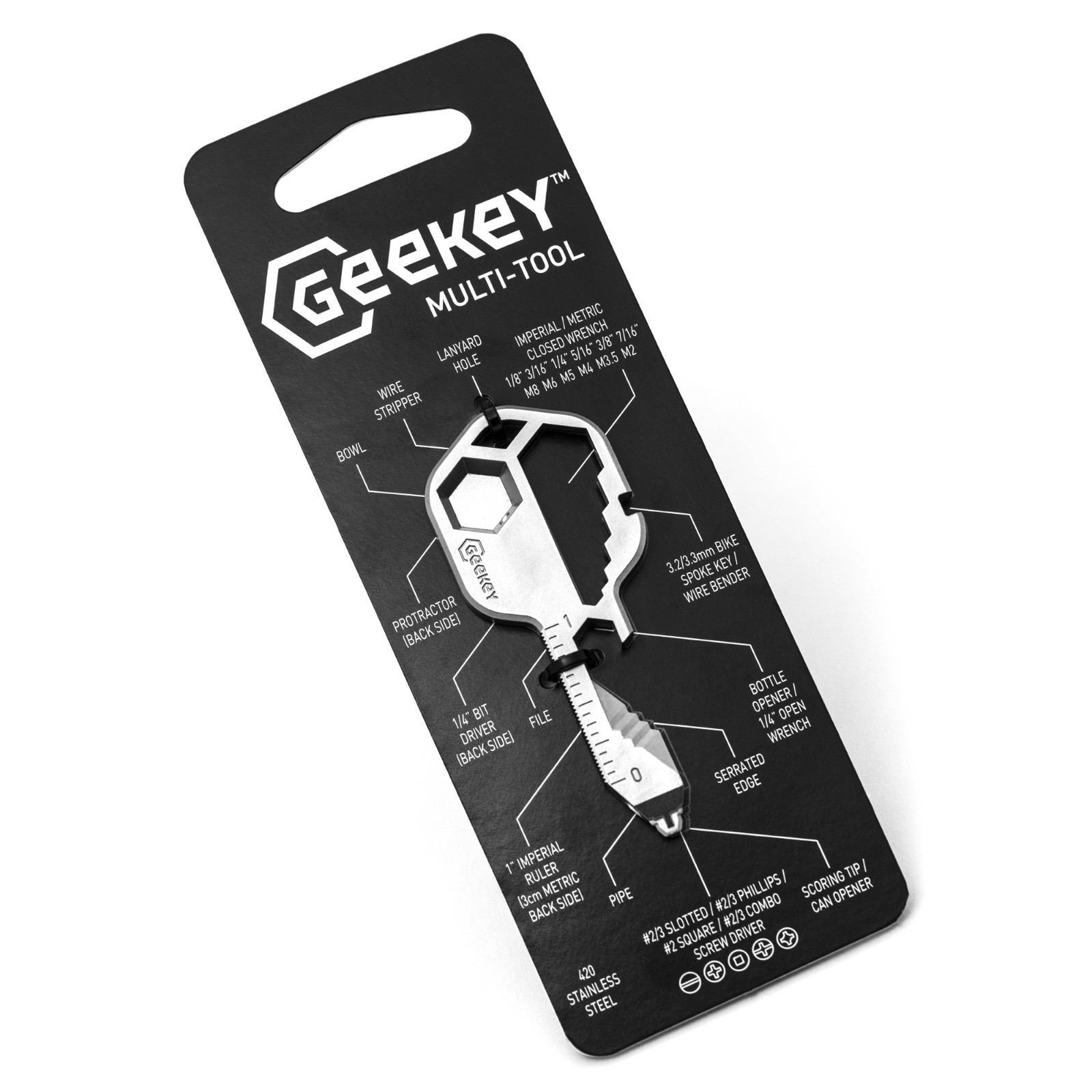 Geekey Multi-tool – Original Stainless Steel Key Shaped EDC Tool