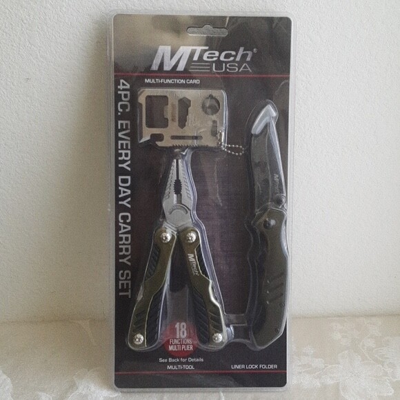 Men’s 4pc Multi Tool Every Day Carry Gift Set New