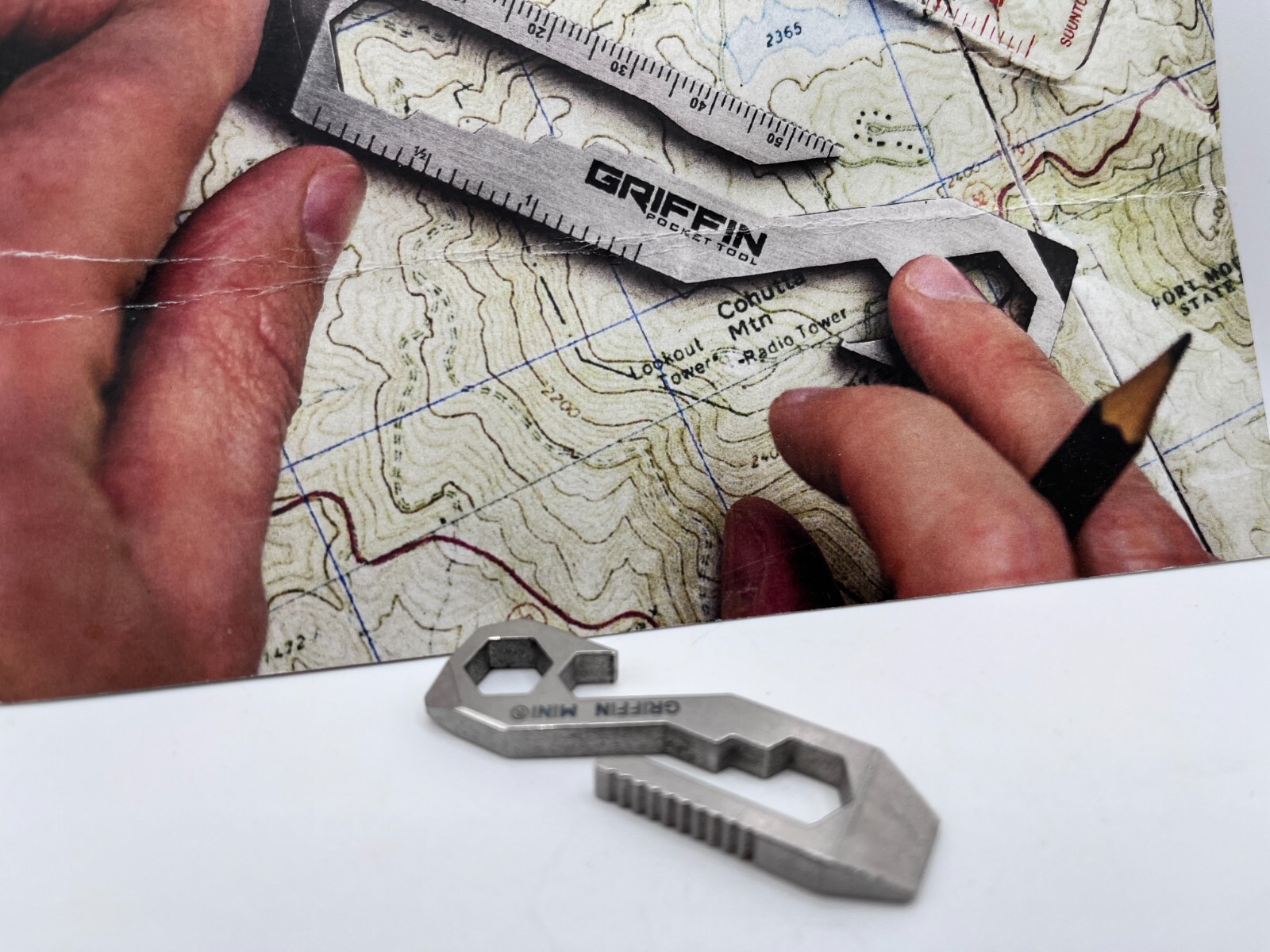 Griffin Pocket Tool Mini Travel Ready TSA Safe Keychain 10 in 1 Stainless Steel