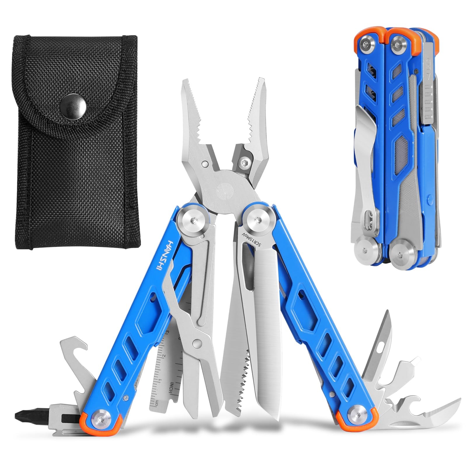 15 in 1 Multitool Pliers with Scissors, Upgraded Heavy Duty Stainless Steel M…