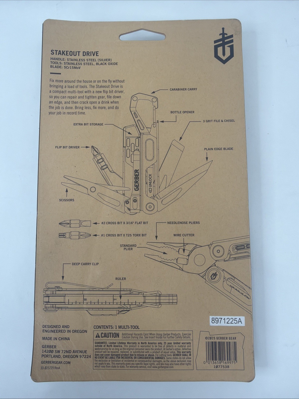 Gerber Stakeout Drive Multi-Tool #1077538 Brand New