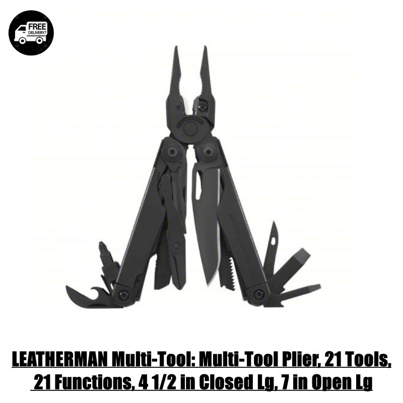 “LEATHERMAN Multi-Tool: Multi-Tool Plier, 21 Tools, 21 Functions, 4 1/2 in Close