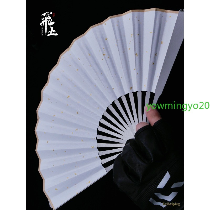 6” Titanium Alloy Folding Fan Martial Arts Portable Carving Kung Fu Tai Ji NEW