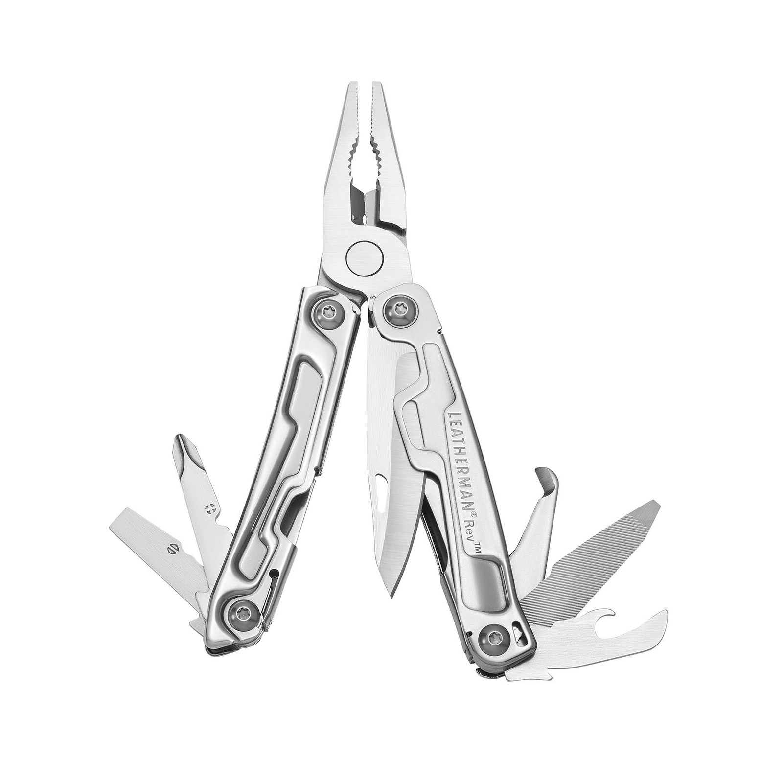 Leatherman Rev Pocket Size 14 Tools Stainless Steel Easy Carry Multitool, Silver