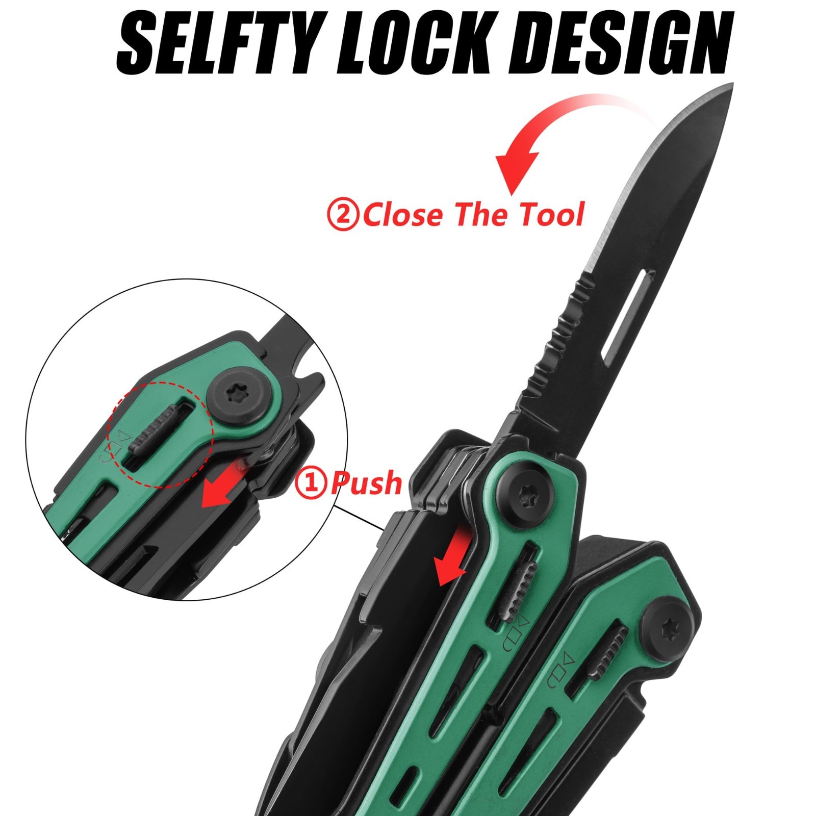 16-in-1 Multi Tool Pliers – Stainless Steel EDC Multitool with Pocket Knife & Be
