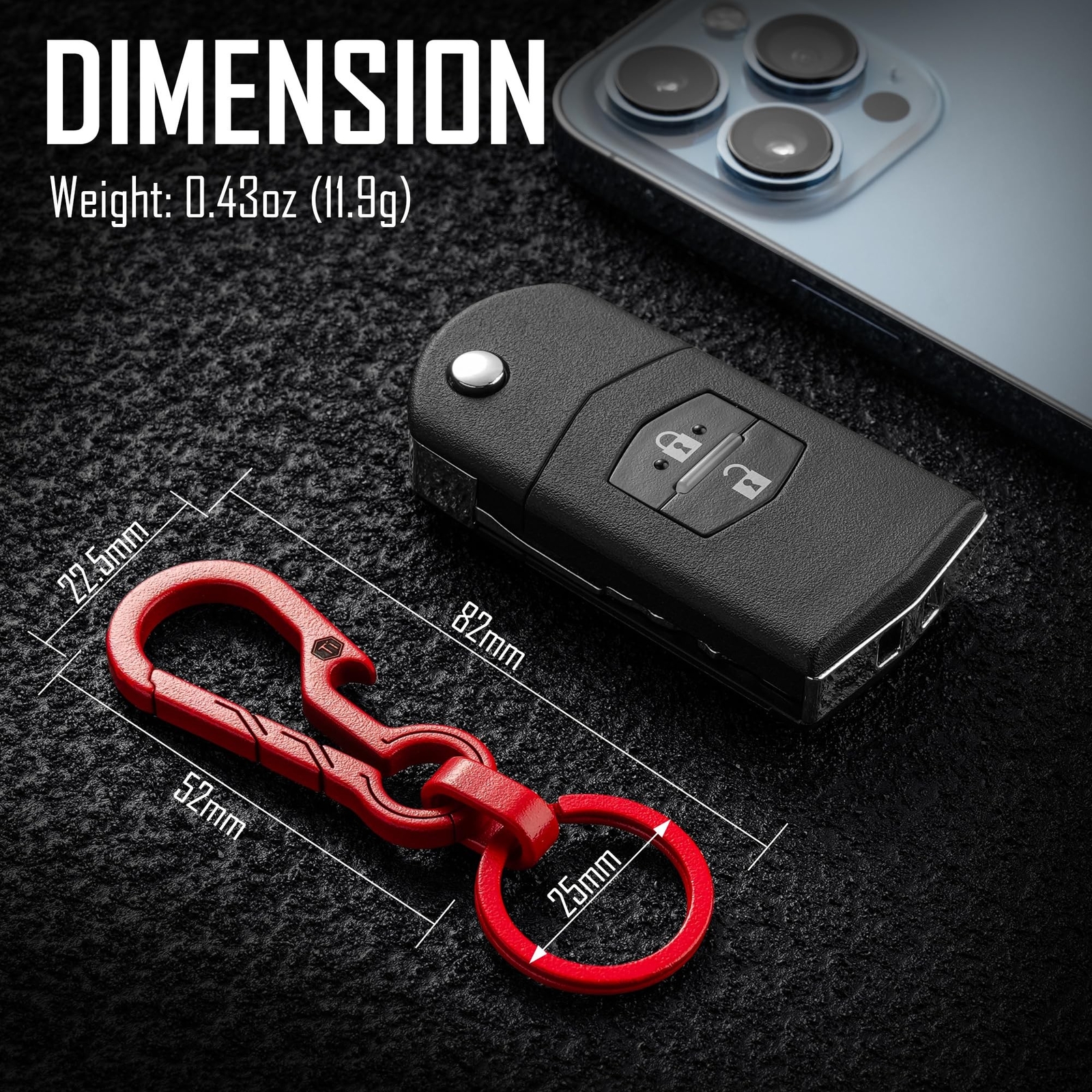 KeyUnity KM01 Titanium EDC Keychain Clip with Bottle Opener, Quick Release Ca…