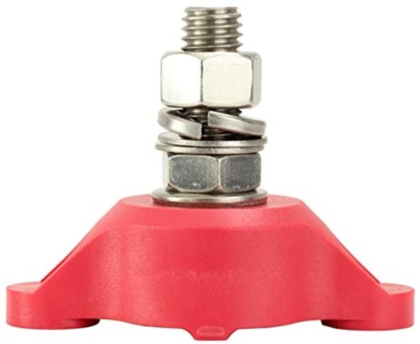 Fastronix Single Stud Stainless Steel Junction Block Red 1/2″