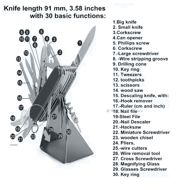 HOEHNE 17 in 1 Pocket Folding Screwdriver 91mm Portable Outdoor Knife