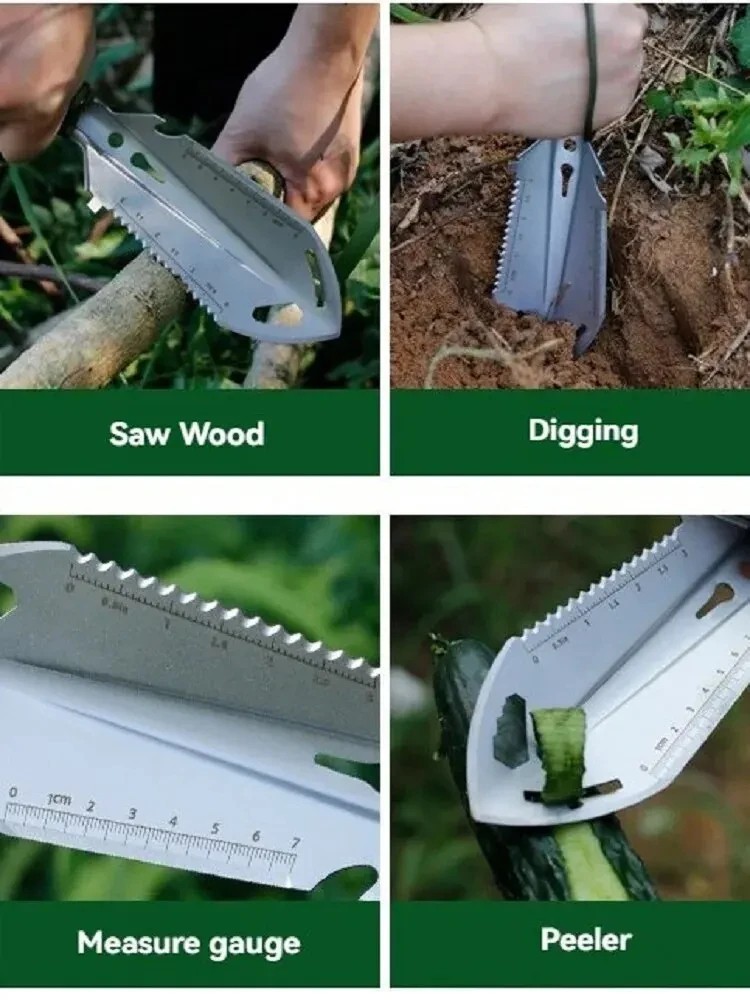 Camping Survival Shovel Stainless Steel Multifunction Tool.