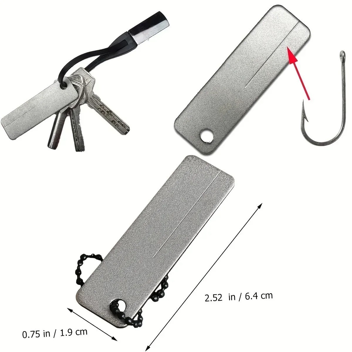 Portable Diamond Pocket Sharpener Keychain Outdoor Camping Tool Mini Emery File