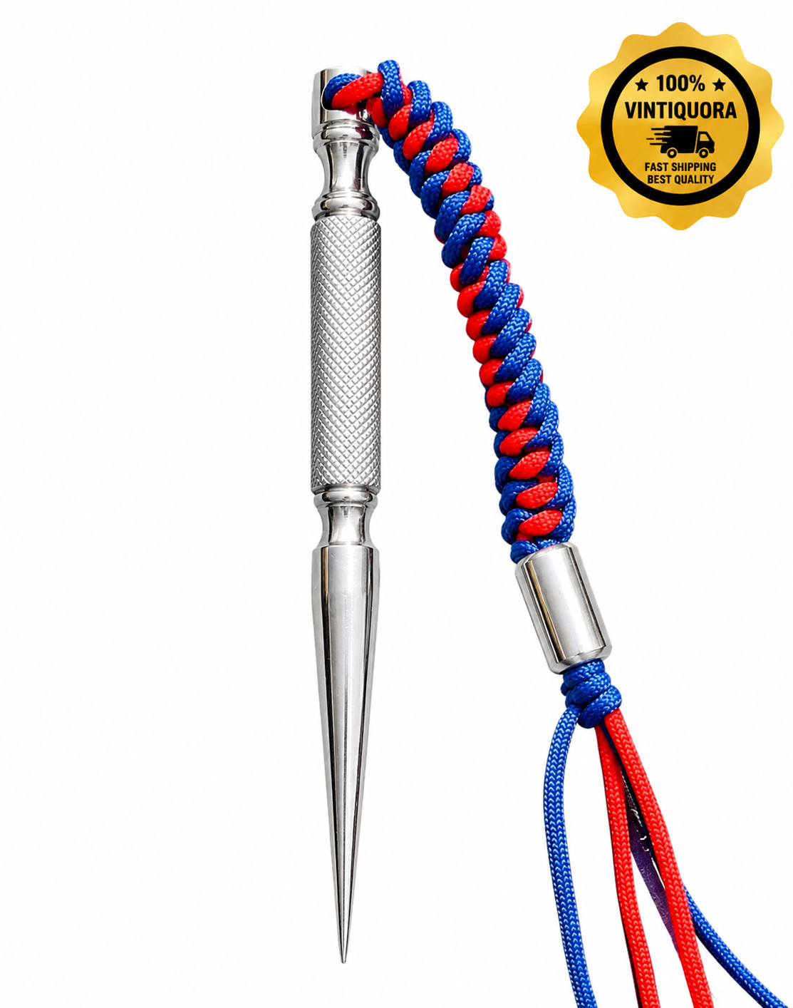 Handmade Spike Dagger Pendant Paracord Necklace Tactical Style Metal Charm EDC C