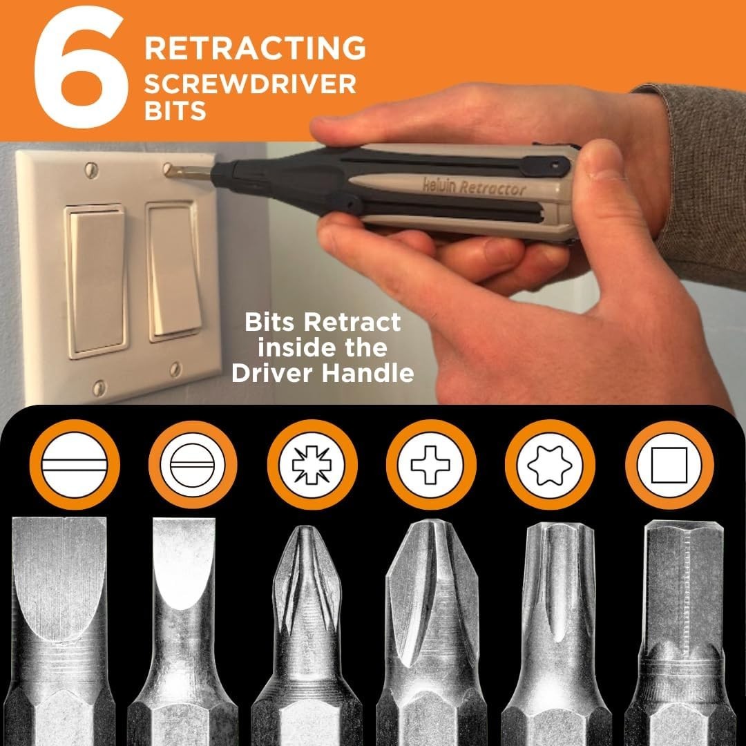 Tools Retractor – Retractable All-In-One Screwdriver Quick Change Phillips He…