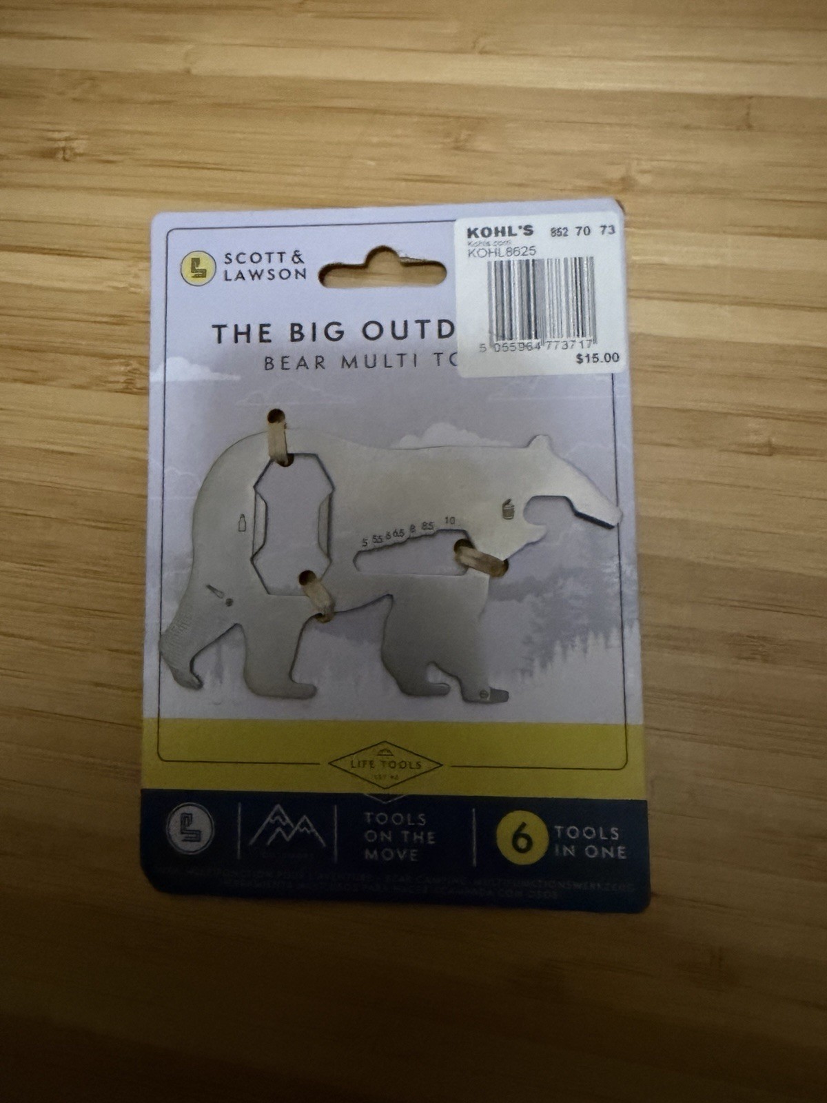 Paladone The Big Outdoors Bear Multi Tool-6 Tools in One – Wallet Size/car Tool