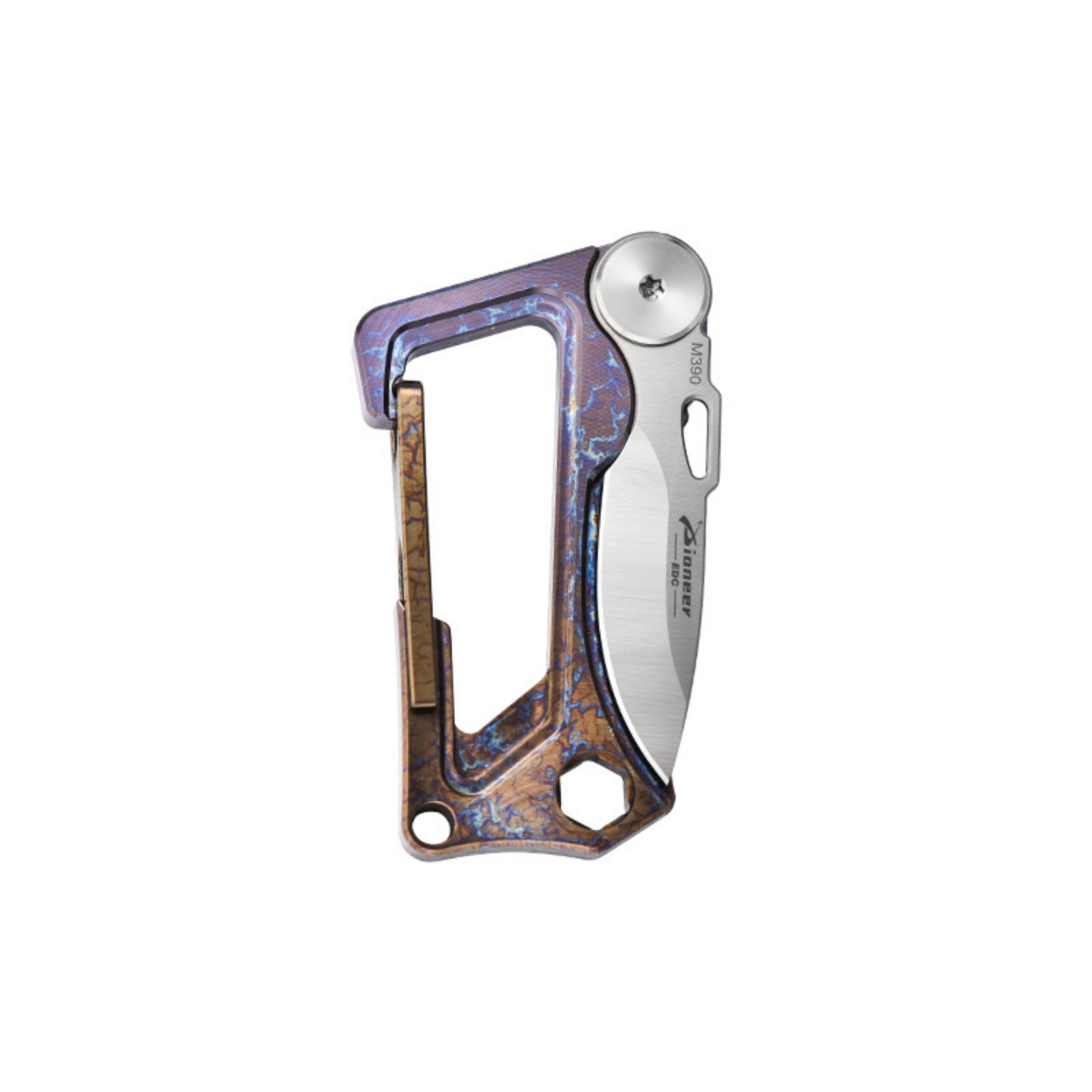 Titanium Alloy EDC Keychain Carabiner Multi Tool Gear with Knife Durable