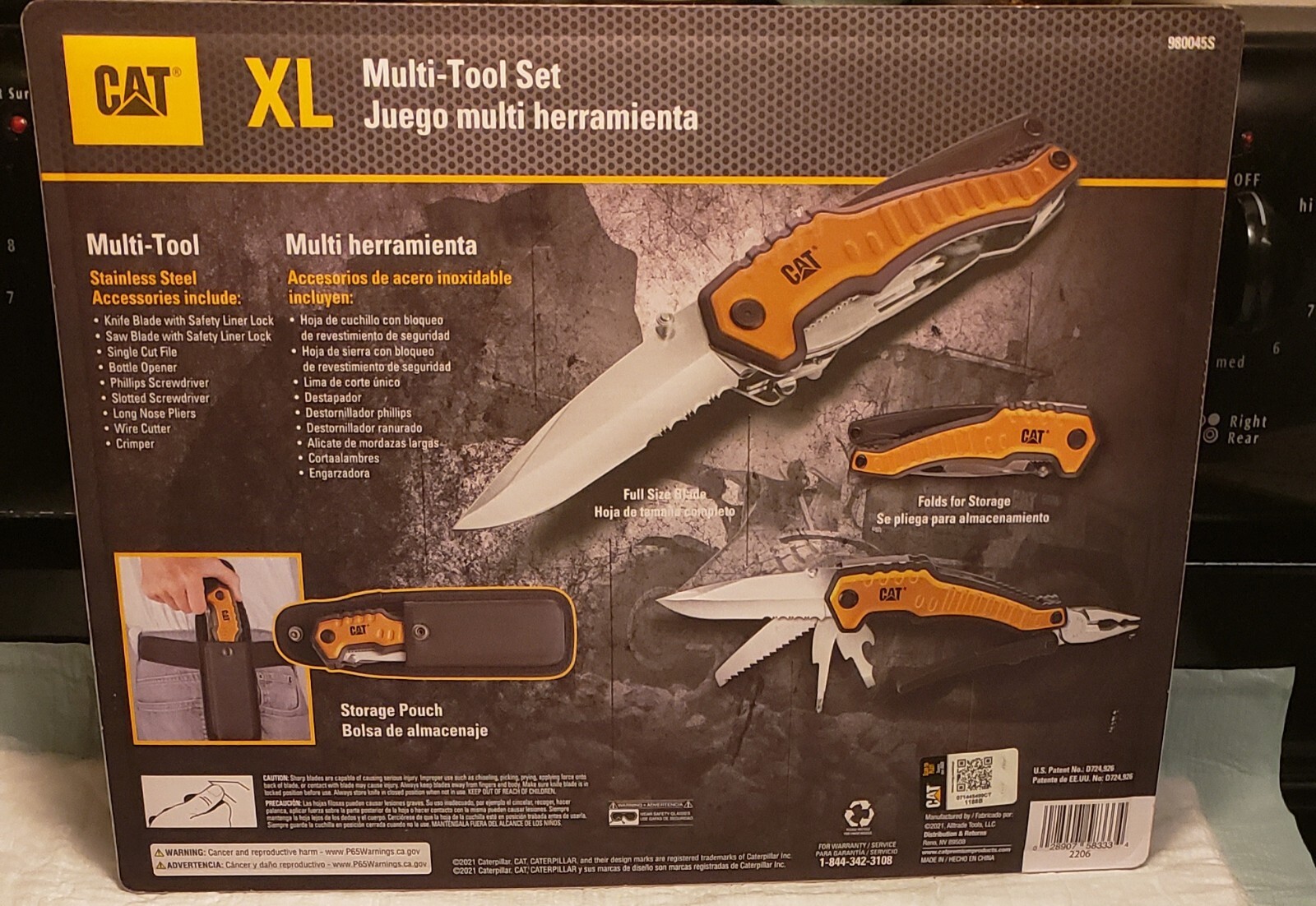CAT XL 9-in-1 Multi-Tool Set, Stainless Steel Tools with Belt Loop Storage Pouch