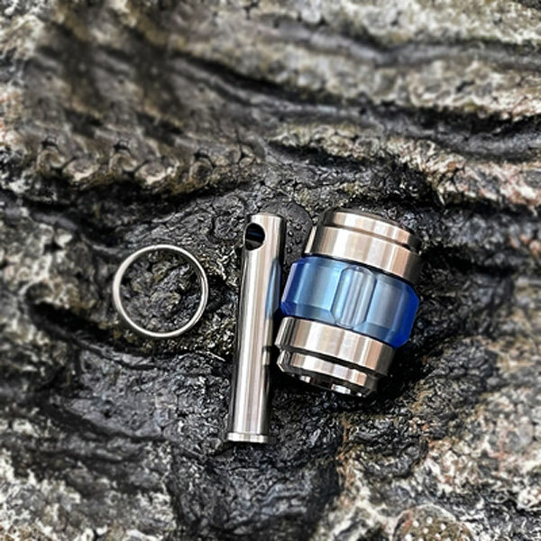 Titanium Alloy + Resin Light DIY Pendant Lanyard Bead Keychai Necklace EDC Tool
