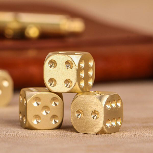5pcs Solid Brass Polyhedral Dice Club Board Game Party Supplies Necessary EDC