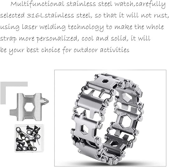 SINGEAR Stainless Steel Multitools Bracelet for Men, Transform into Watch Ban…