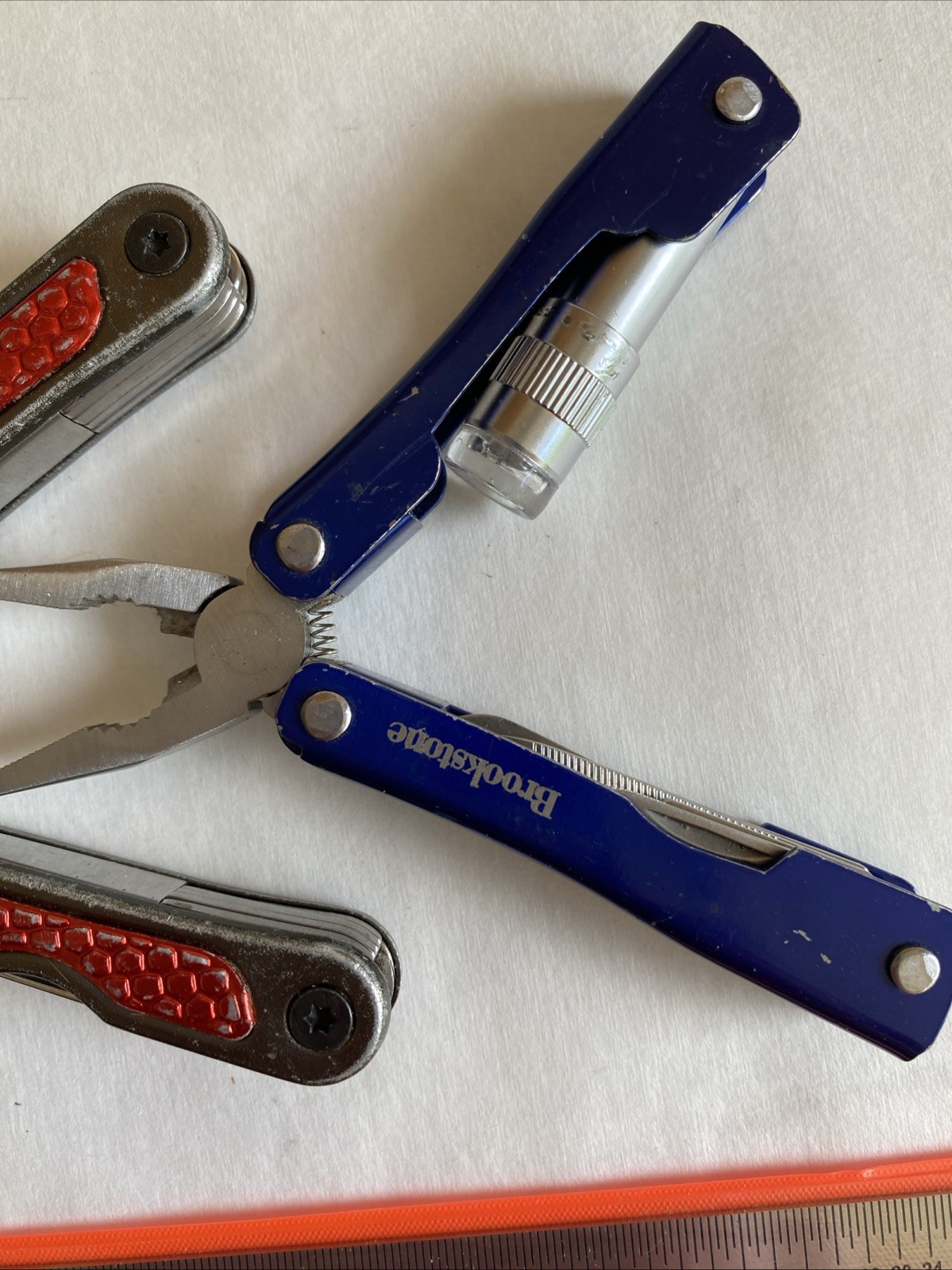 Lot Of 4 Small Multitools Danco Craftsman Brookstone Guidesman Blue Red White