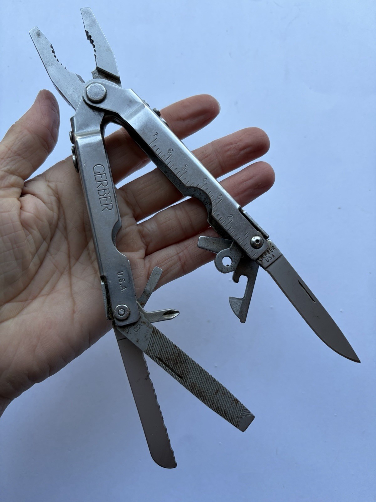 VINTAGE 1990s GERBER USA ORIGINAL BLUNT NOSE MULTI-PLIER MULTI-TOOL IN NEW POUCH