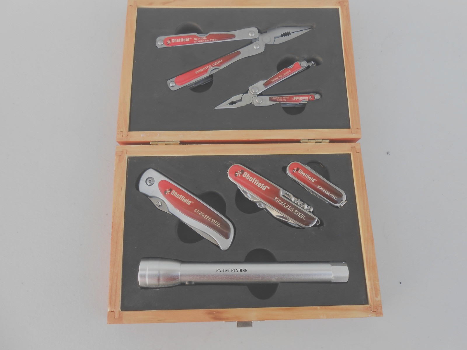 SHEFFIELD 6 Piece Multi Function Tool Kit w/ Case, Knives, Flashlight, Multi Too